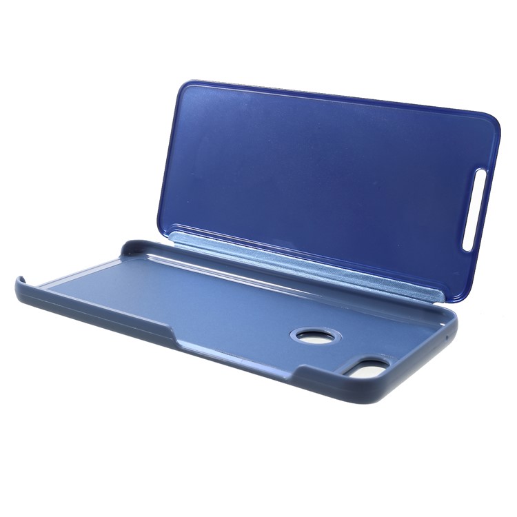 View Window Plated Mirror Surface Leather Stand Shell Cover Case for Xiaomi Mi 8 Lite / Mi 8 Youth (Mi 8X) - Baby Blue-6