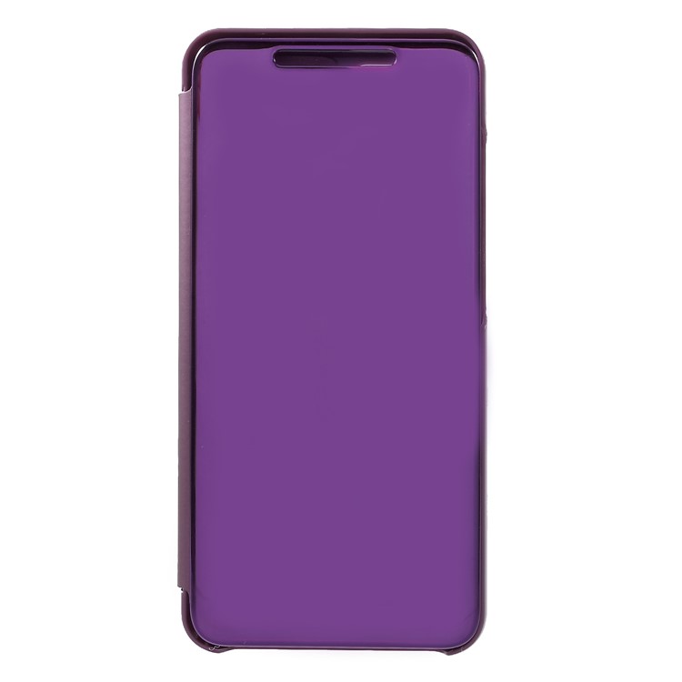 View Window Plated Mirror Surface Leather Stand Cover Shell Case for Xiaomi Mi 8 Lite / Mi 8 Youth (Mi 8X) - Purple-1