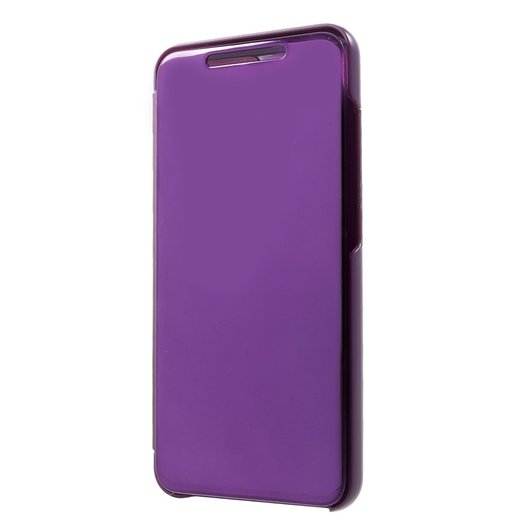 View Window Plated Mirror Surface Leather Stand Cover Shell Case for Xiaomi Mi 8 Lite / Mi 8 Youth (Mi 8X) - Purple-3