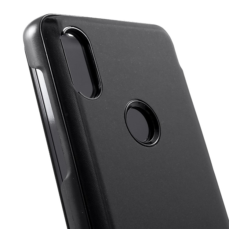 View Window Plated Mirror Surface Leather Stand Case for Xiaomi Mi Mix 3 - Black-7