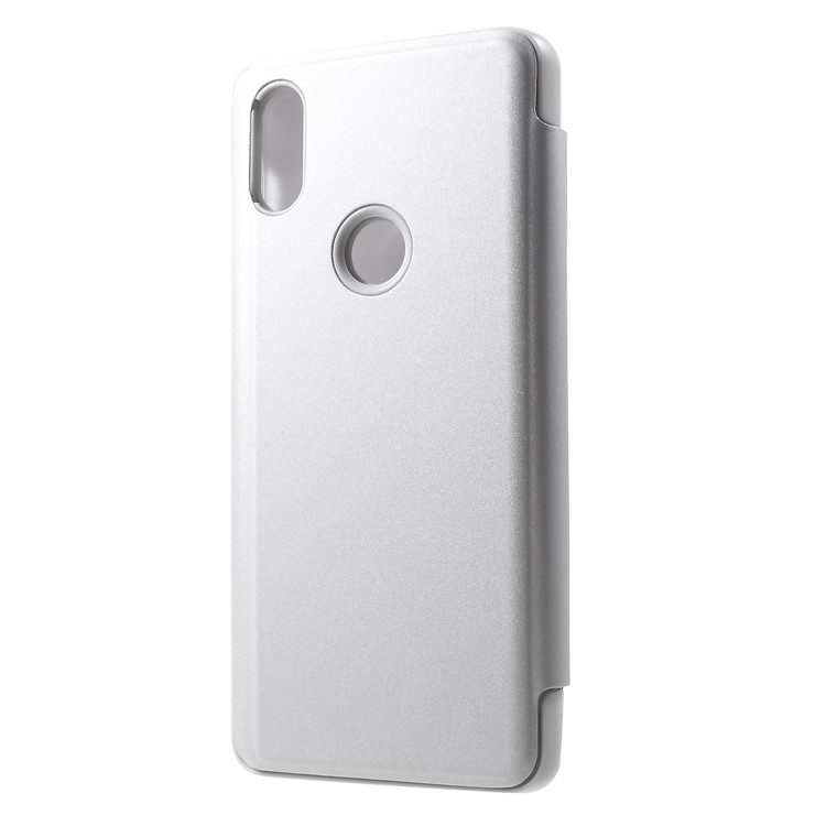 View Window Plated Mirror Surface Leather Stand Shell for Xiaomi Mi Mix 3 / Mix 3 5G - Silver-2