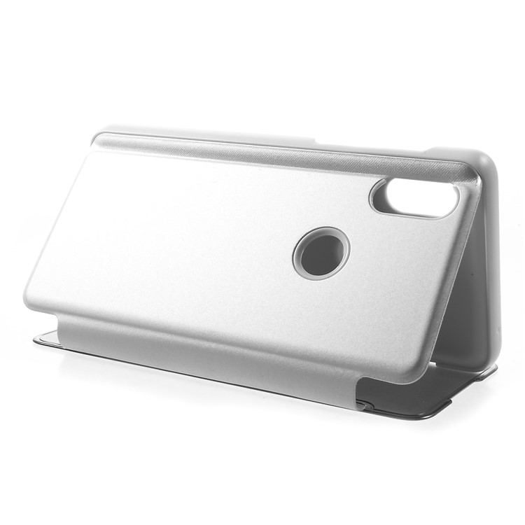 View Window Plated Mirror Surface Leather Stand Shell for Xiaomi Mi Mix 3 / Mix 3 5G - Silver-5