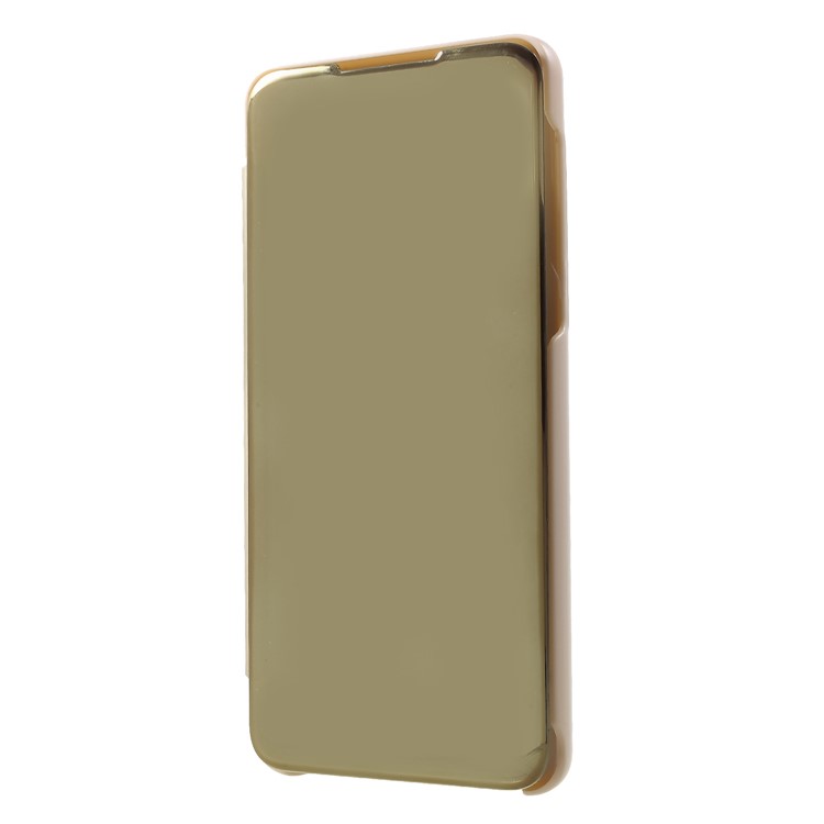 View Window Plated Mirror Surface Leather Stand Casing for Xiaomi Mi Mix 3 - Gold-3
