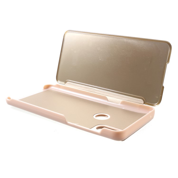 View Window Plated Mirror Surface Leather Stand Casing for Xiaomi Mi Mix 3 - Gold-6
