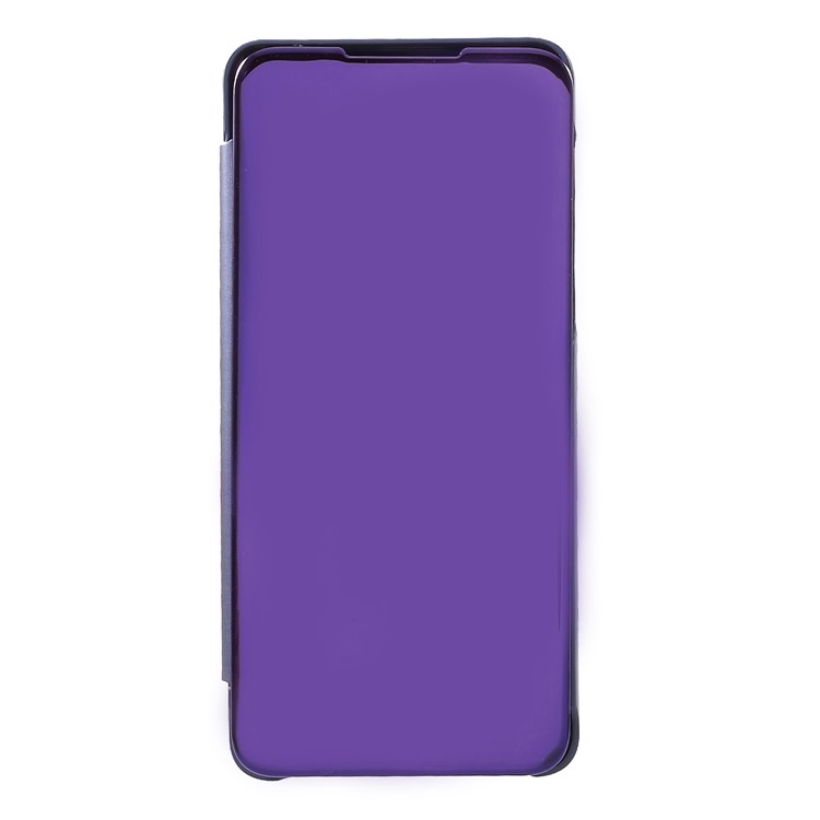 View Window Plated Mirror Surface Leather Stand Protective Cover for Xiaomi Mi Mix 3 - Dark Purple-1
