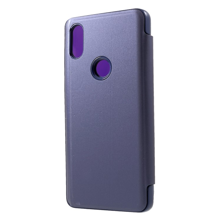 View Window Plated Mirror Surface Leather Stand Protective Cover for Xiaomi Mi Mix 3 - Dark Purple-2