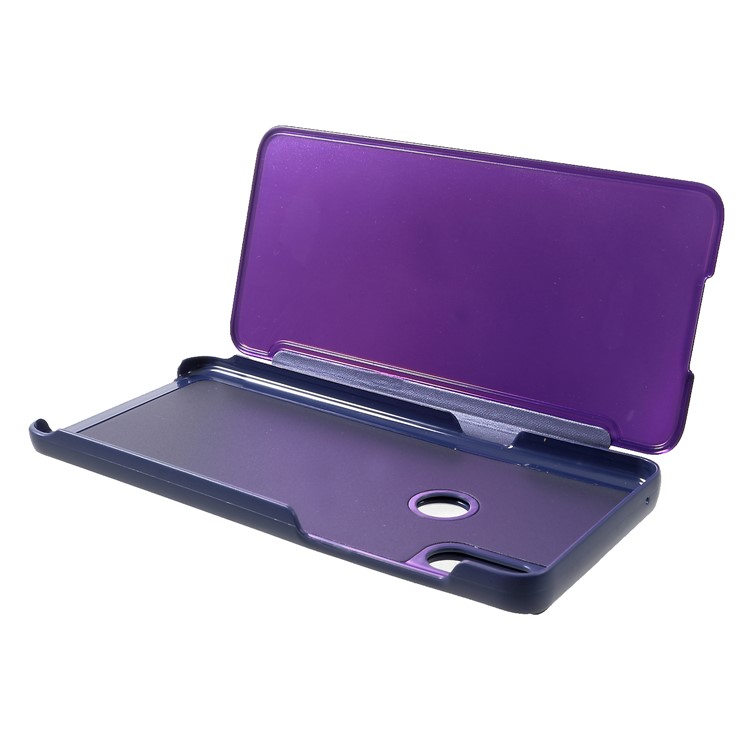View Window Plated Mirror Surface Leather Stand Protective Cover for Xiaomi Mi Mix 3 - Dark Purple-6