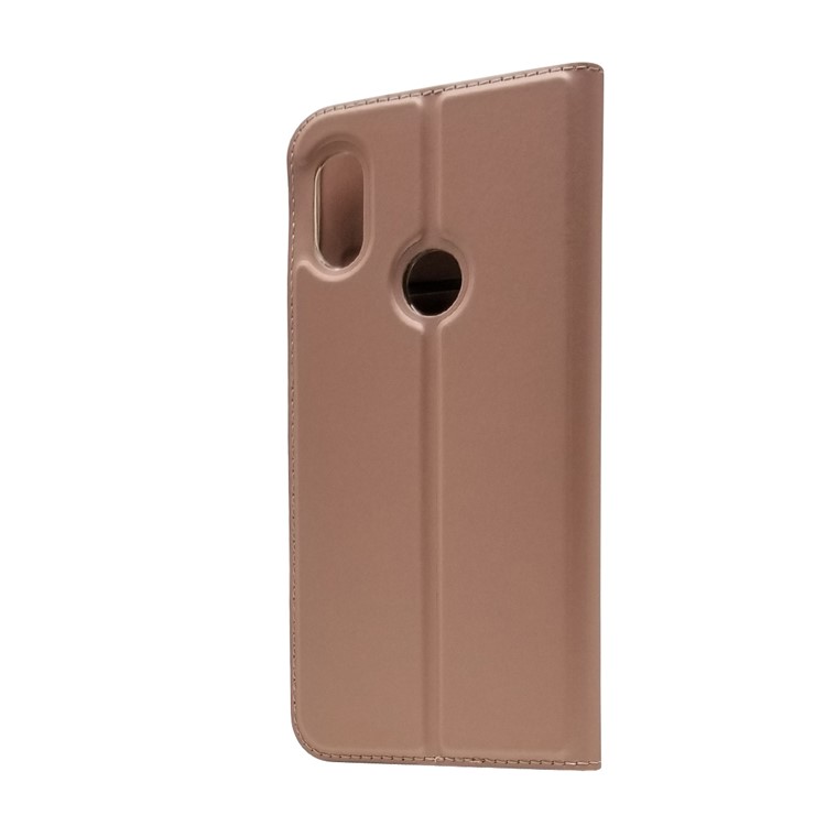 Auto-absorbed Stand Leather Cover with Card Slot for Xiaomi Redmi Note 6 Pro - Rose Gold-3