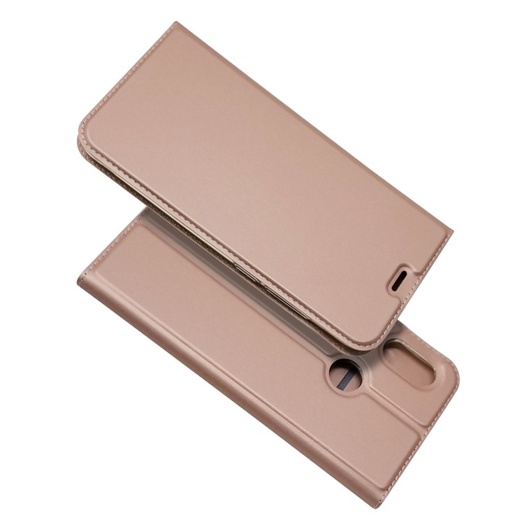 Auto-absorbed Stand Leather Cover with Card Slot for Xiaomi Redmi Note 6 Pro - Rose Gold-8