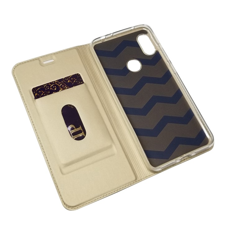 Custodia In Pelle Autoassorbita Con Custodia In Pelle Per Xiaomi Redmi Note 6 Pro - Oro-4