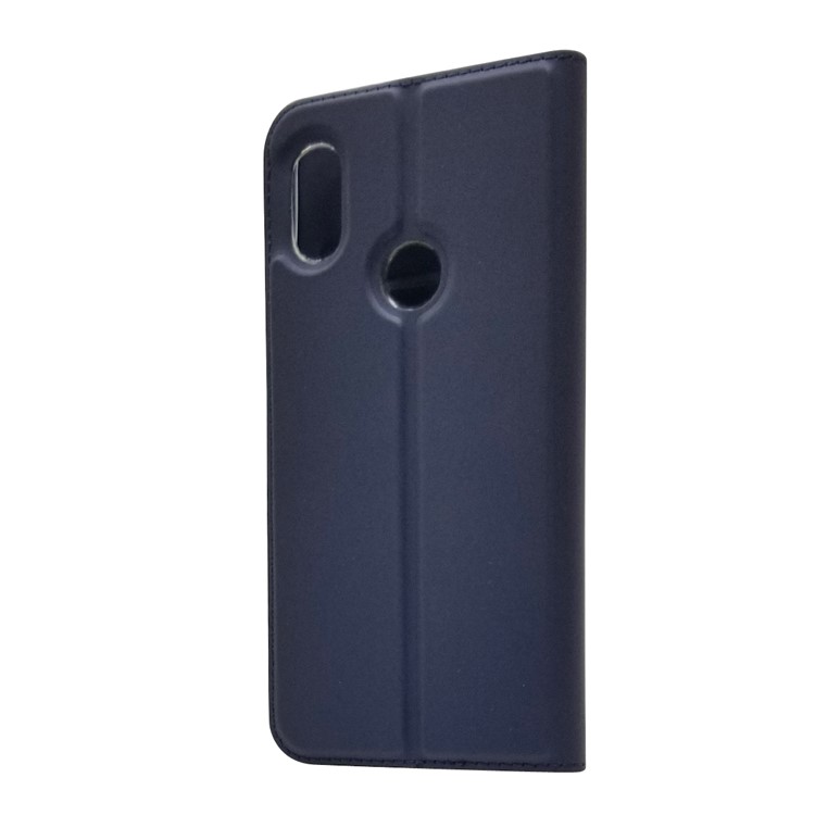 Étui En Cuir Avec Pochette Auto-absorbante Pour Xiaomi Redmi Note 6 Pro - Bleu Foncé-4
