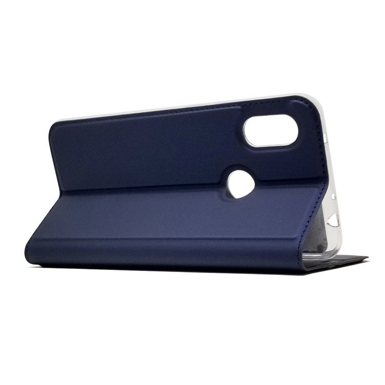 Étui En Cuir Avec Pochette Auto-absorbante Pour Xiaomi Redmi Note 6 Pro - Bleu Foncé-6