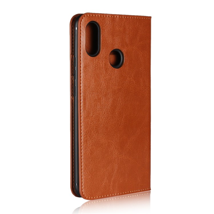 Crazy Horse Texture Genuine Leather Protective Shell for Xiaomi Mi Max 3 - Brown-3