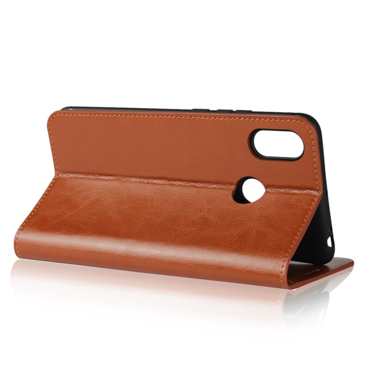 Crazy Horse Texture Genuine Leather Protective Shell for Xiaomi Mi Max 3 - Brown-5