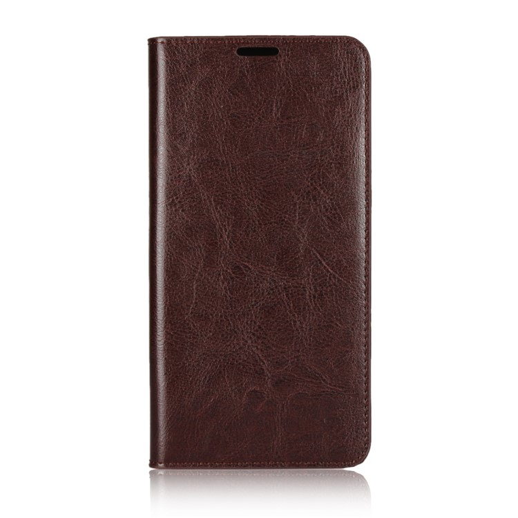 Crazy Horse Texture Genuine Leather Flip Mobile Case for Xiaomi Mi Max 3 - Coffee-2