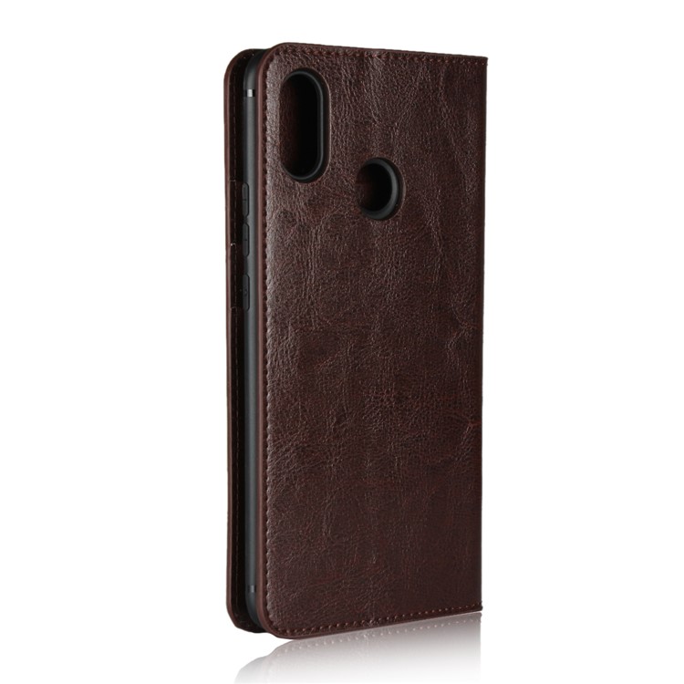Crazy Horse Texture Genuine Leather Flip Mobile Case for Xiaomi Mi Max 3 - Coffee-3