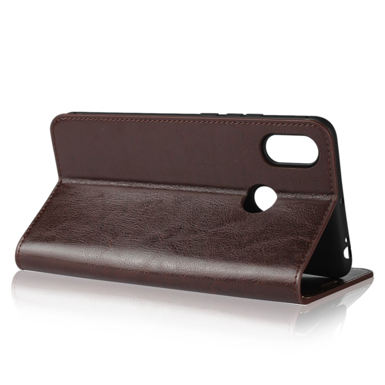 Crazy Horse Texture Genuine Leather Flip Mobile Case for Xiaomi Mi Max 3 - Coffee-5