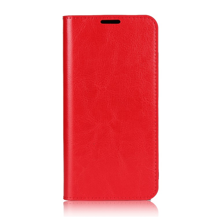 Crazy Horse Genuine Leather Wallet Cover for Xiaomi Redmi Note 6 Pro - Red-2