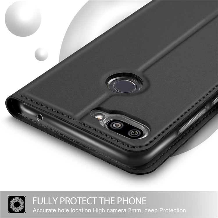 Magnetic Adsorption Leather Flip Stand Case with Card Holder for Xiaomi Mi 8 Lite / Mi 8 Youth (Mi 8X) - Black-4