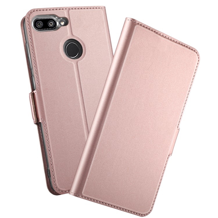 Magnetic Adsorption Leather Flip Stand Case with Card Slot for Xiaomi Mi 8 Lite / Mi 8 Youth (Mi 8X) - Rose Gold-1