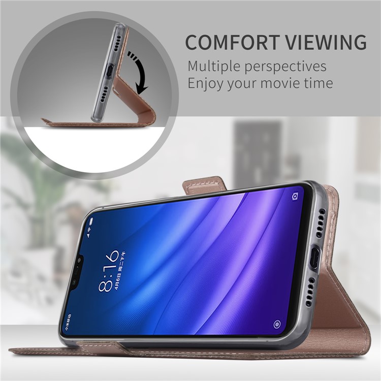 Magnetic Adsorption Leather Flip Stand Case with Card Slot for Xiaomi Mi 8 Lite / Mi 8 Youth (Mi 8X) - Rose Gold-3