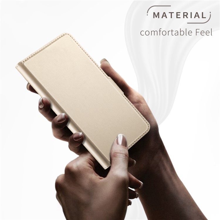Magnetic Adsorption Leather Flip Stand Casing with Card Holder for Xiaomi Mi 8 Lite / Mi 8 Youth (Mi 8X) - Gold-2