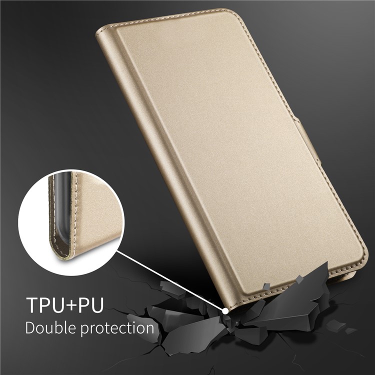 Magnetic Adsorption Leather Flip Stand Casing with Card Holder for Xiaomi Mi 8 Lite / Mi 8 Youth (Mi 8X) - Gold-5