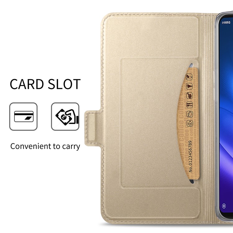 Magnetic Adsorption Leather Flip Stand Casing with Card Holder for Xiaomi Mi 8 Lite / Mi 8 Youth (Mi 8X) - Gold-6