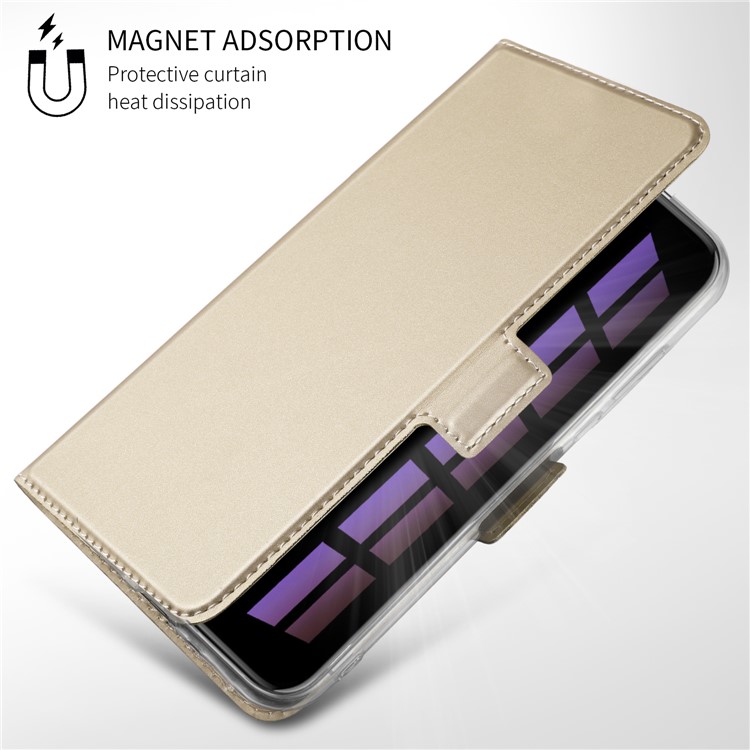 Magnetic Adsorption Leather Flip Stand Casing with Card Holder for Xiaomi Mi 8 Lite / Mi 8 Youth (Mi 8X) - Gold-7