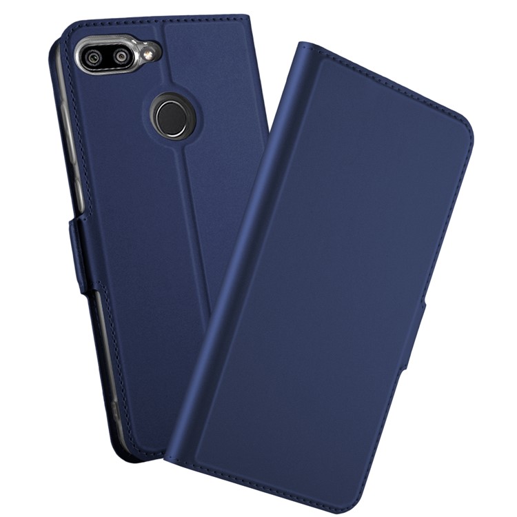 Magnetic Adsorption Leather Flip Stand Protective Case with Card Holder for Xiaomi Mi 8 Lite / Mi 8 Youth (Mi 8X) - Dark Blue-1
