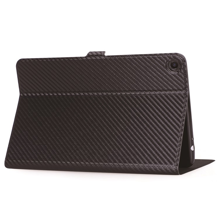WY-1595A Carbon Fiber Texture PU Leather Stand Case for Xiaomi Mi Pad 4 Plus - Black-21