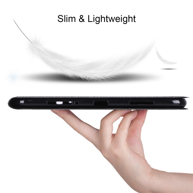 WY-1595A Carbon Fiber Texture PU Leather Stand Case for Xiaomi Mi Pad 4 Plus - Black-23