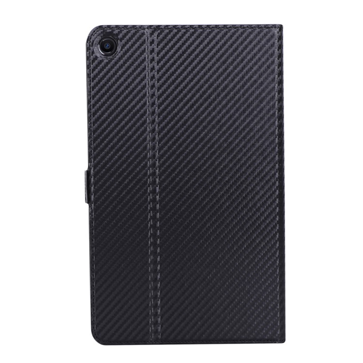 WY-1595A Carbon Fiber Texture PU Leather Stand Case for Xiaomi Mi Pad 4 Plus - Black-9