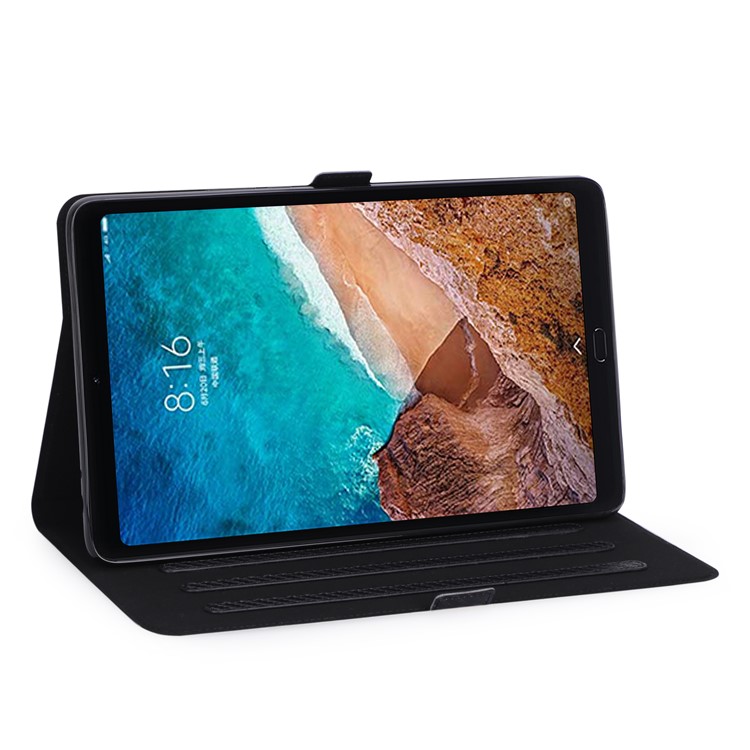 WY-1595A Carbon Fiber Texture PU Leather Stand Case for Xiaomi Mi Pad 4 Plus - Black-17