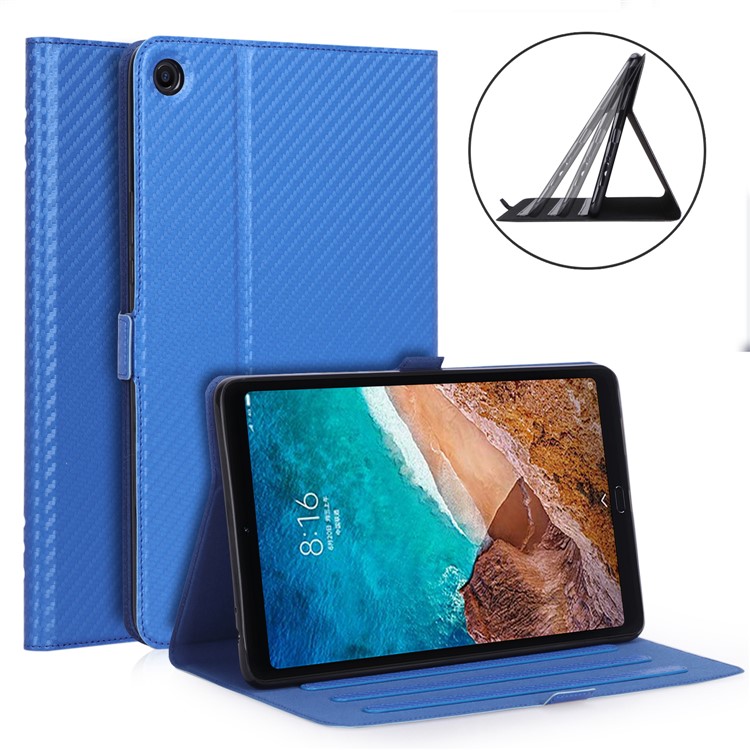 WY-1595A Carbon Fiber Texture PU Leather Tablet Casing for Xiaomi Mi Pad 4 Plus - Blue-1