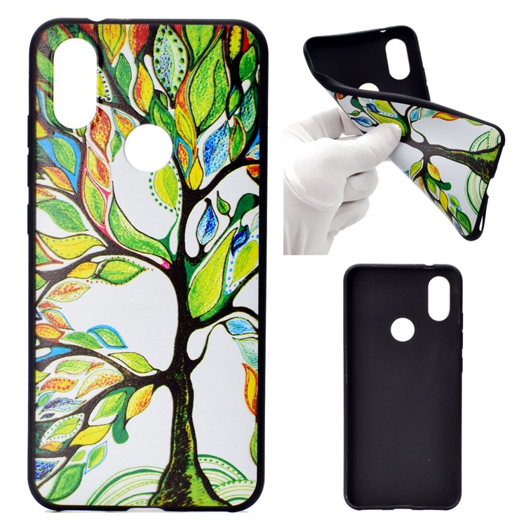 Pattern Printing Soft TPU Cellphone Case for Xiaomi Mi A2 Lite / Redmi 6 Pro - Colorized Tree-1