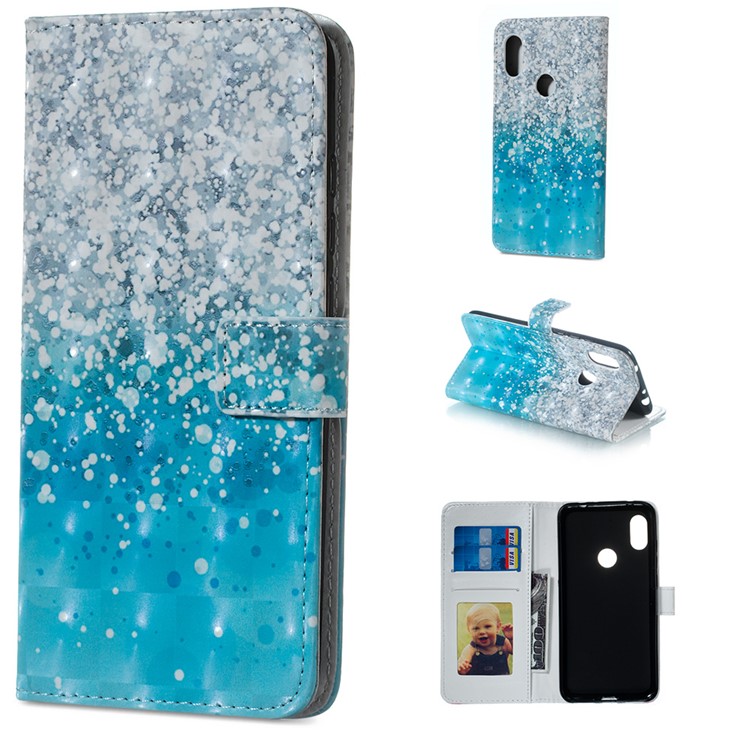 Light Spot Decor Patterned Embossed PU Leather Wallet Case for Xiaomi Redmi Note 6 Pro - Dot-1