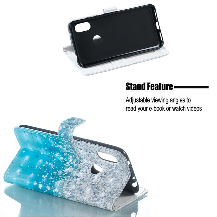 Light Spot Decor Patterned Embossed PU Leather Wallet Case for Xiaomi Redmi Note 6 Pro - Dot-5