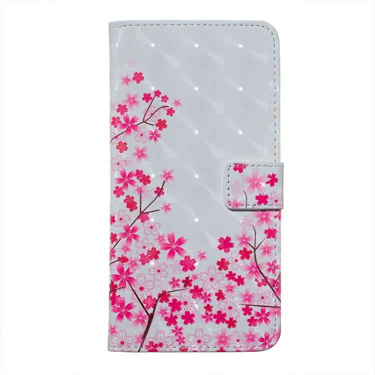 Light Spot Decor Patterned Embossed Wallet Leather Stand Cover for Xiaomi Redmi Note 6 Pro - Blooming Flowers-2