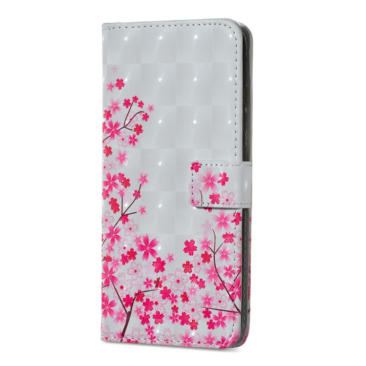 Light Spot Decor Patterned Embossed Wallet Leather Stand Cover for Xiaomi Redmi Note 6 Pro - Blooming Flowers-3