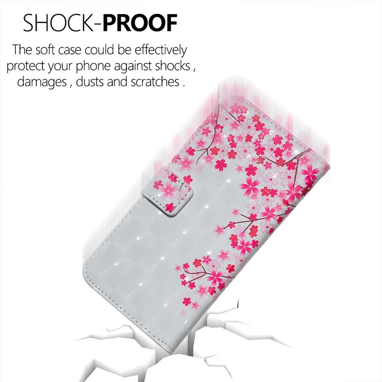 Light Spot Decor Patterned Embossed Wallet Leather Stand Cover for Xiaomi Redmi Note 6 Pro - Blooming Flowers-6