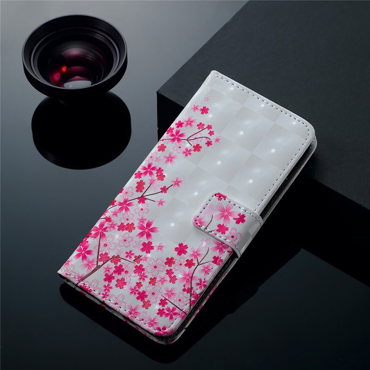 Light Spot Decor Patterned Embossed Wallet Leather Stand Cover for Xiaomi Redmi Note 6 Pro - Blooming Flowers-8