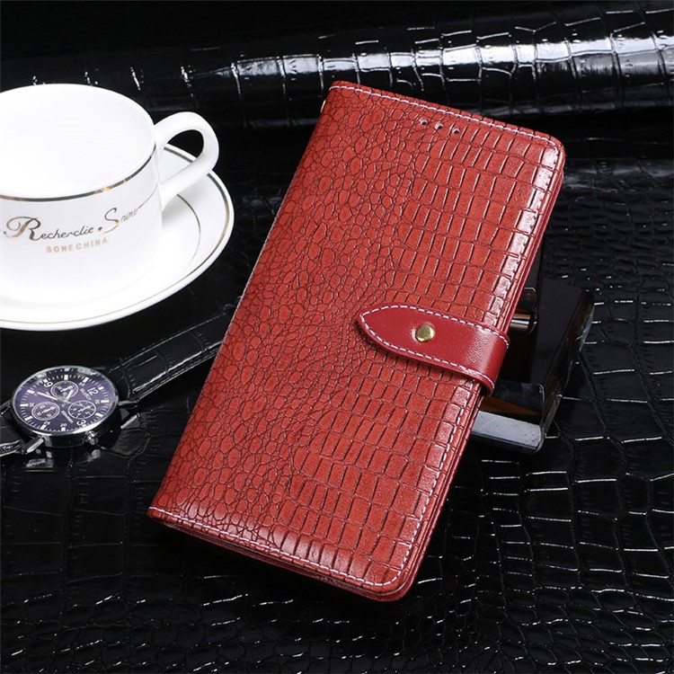 IDEWEI Crocodile Texture Leather Wallet Cover for Xiaomi Mi 8 Lite / Mi 8 Youth (Mi 8X) - Red-1