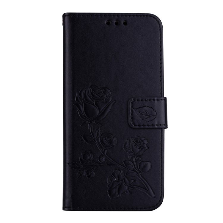 HAT PRINCE Imprinted Rose Pattern Leather Case for Xiaomi Redmi 6 (Dual Camera: 12MP+5MP) - Black-1
