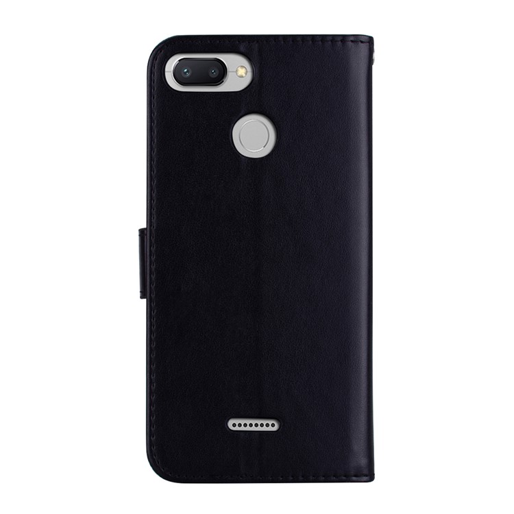 HAT PRINCE Imprinted Rose Pattern Leather Case for Xiaomi Redmi 6 (Dual Camera: 12MP+5MP) - Black-2