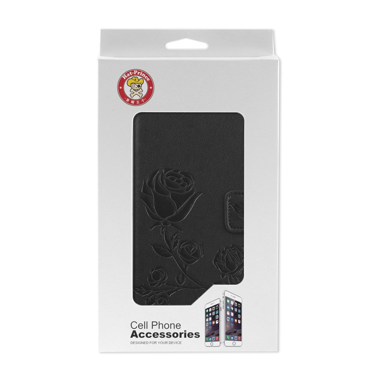 HAT PRINCE Imprinted Rose Pattern Leather Case for Xiaomi Redmi 6 (Dual Camera: 12MP+5MP) - Black-5