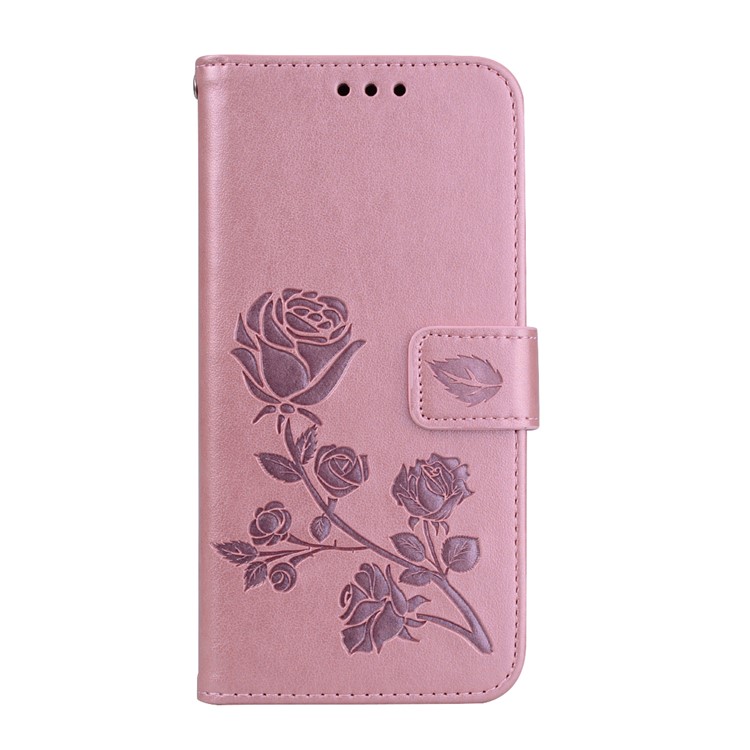 HAT PRINCE Imprinted Rose Pattern Leather Cover for Xiaomi Redmi 6 (Dual Camera: 12MP+5MP) - Pink-1