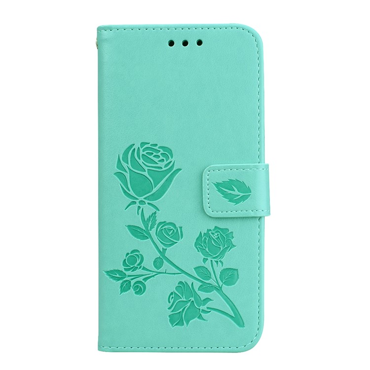 HAT PRINCE Imprinted Rose Leather Mobile Phone Cover for Xiaomi Redmi 6 (Dual Camera: 12MP+5MP) - Cyan-1