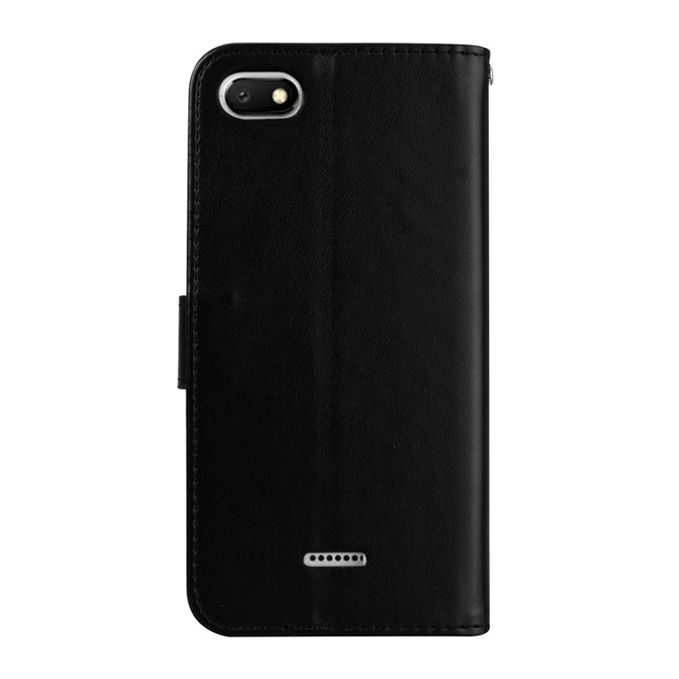 HAT PRINCE Imprinted Rose Wallet Leather Phone Case for Xiaomi Redmi 6A (Single 12MP Rear Camera) - Black-2