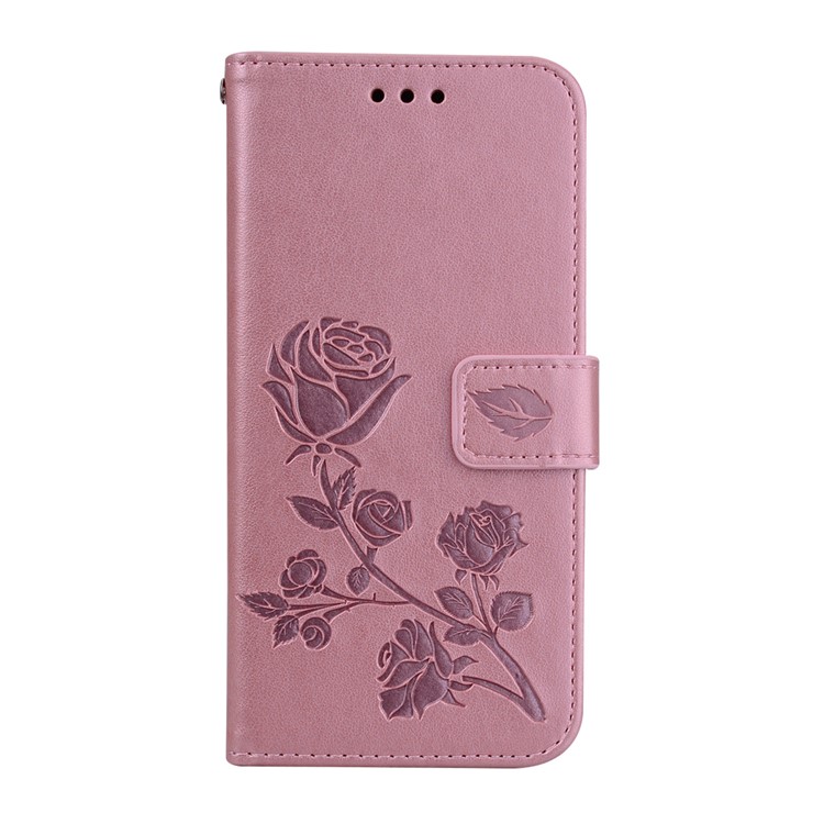 HAT PRINCE Imprinted Rose Wallet Leather Phone Cover for Xiaomi Redmi 6A (Single 12MP Rear Camera) - Pink-1